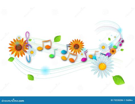 Colorful Music Notes Stock Illustration Illustration Of Floral