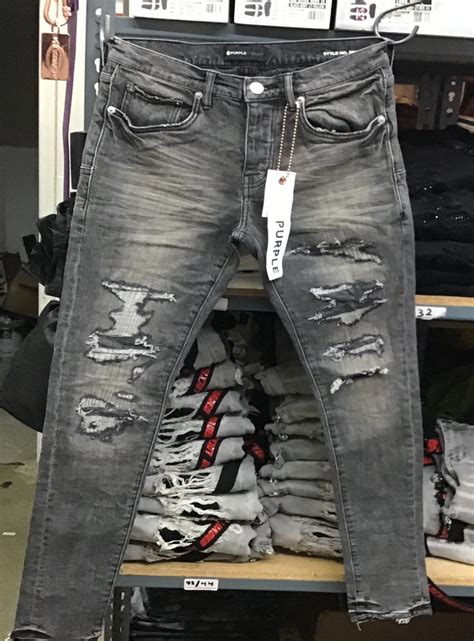 Purple Brand Jeans Patched And Ripped Grey P001 Dabbous