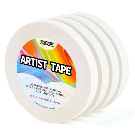 Baowox Artist Tape For Drafting Art 4 Packs White Drafting