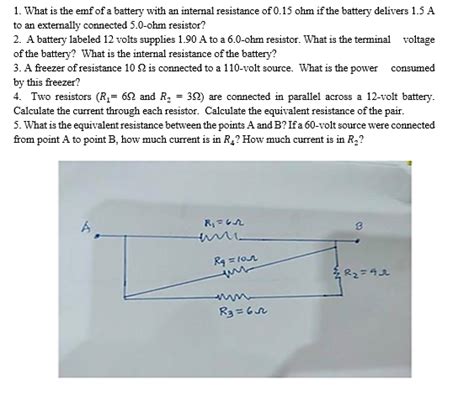 Solved 1 What Is The Emf Of A Battery With An Internal Chegg