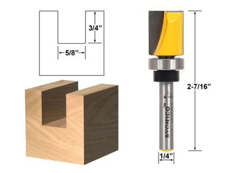 Diameter Flush Trim Template Router Bit Shank Yonico