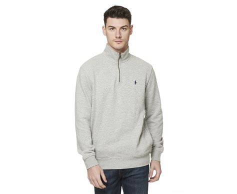 Polo Ralph Lauren Men S Classic Quarter Zip Sweatshirt Grey Heather