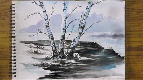 How To Paint Snow Scene In Watercolor Watercolor Painting For