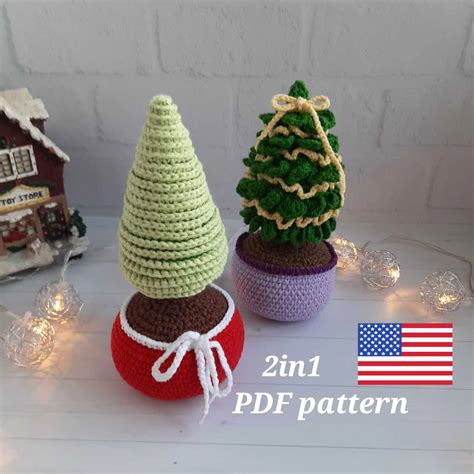 Christmas Trees Crochet Pattern Printable Pdf Amigurumi Today Shop