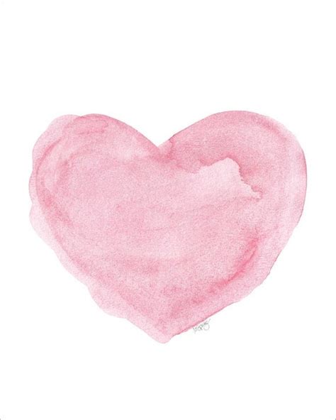 Watercolor Painting Heart Art Print Pink By Outsideinartstudio