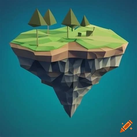 Abstract Low Poly Floating Island On Craiyon