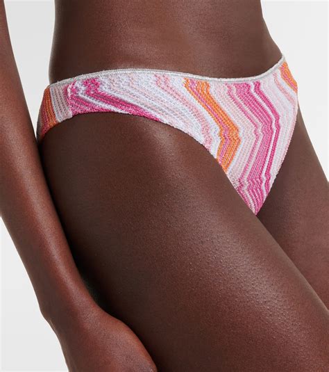 Printed One Shoulder Bikini In Pink Missoni Mytheresa