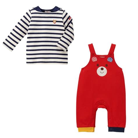 HOT BISCUITS ミキハウス ベビーウェアパックオーバーオールセット 赤 紺 70cm 80cm ホットビスケッツ ミキハウス