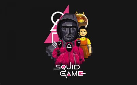 squid game  wallpaper  poster season  dark background