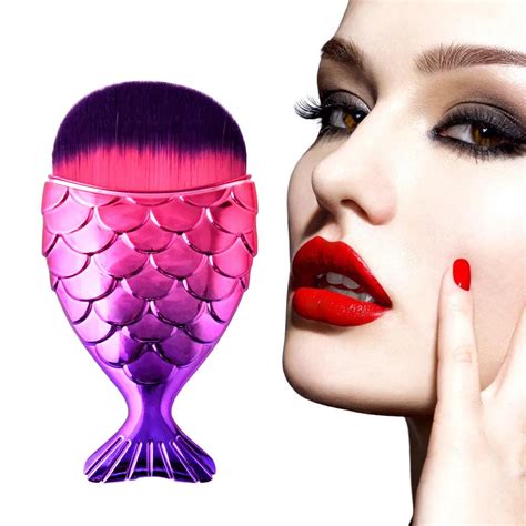 Fish Scale Makeup Fish Tail Fishtail Bottom Brush Powder Cosmetic Tools