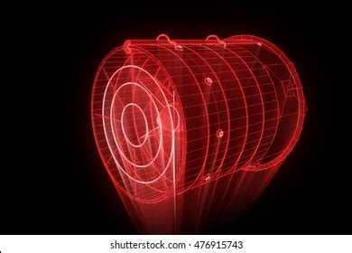 Rotation Fan Turbine Hologram Wireframe Style Stock Illustration