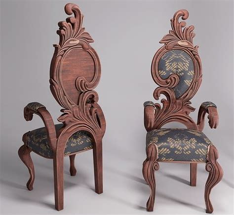 Royal Chair With Armrests D Model Cgtrader