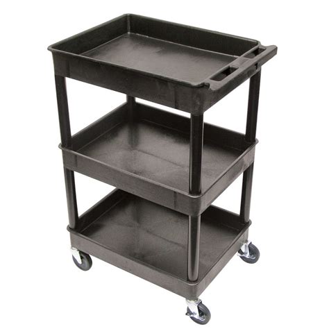 Three-Tub-Shelf Utility Cart, Black | Carolina Biological Supply