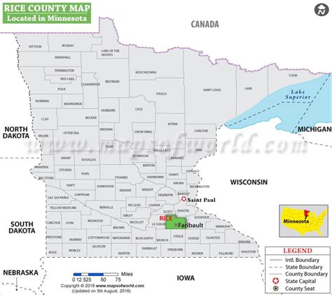 Rice County Map Minnesota