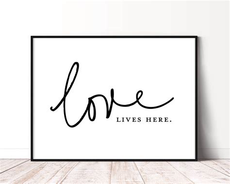 Love Lives Here Printable Wall Art Digital Download Rustic | Etsy