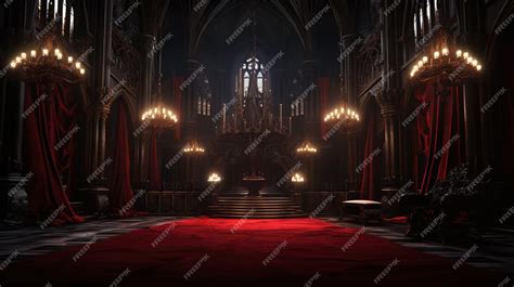 Premium AI Image | Vampire Dracula castle interior victorian red ...