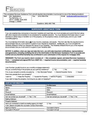 Fillable Online This Completed Borrower Assistance Form And All