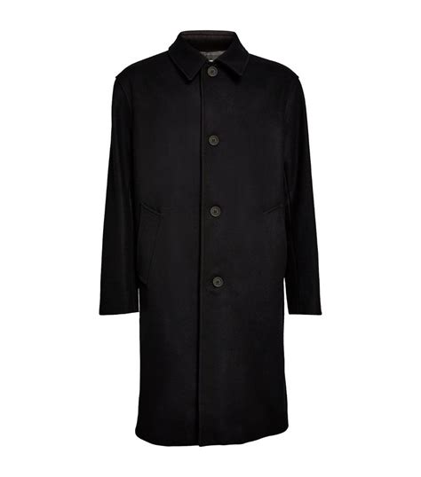 Mens SANDRO Black Wool Blend Coat Harrods CountryCode