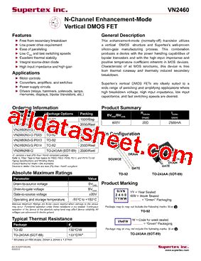 Vn Datasheet Pdf Supertex Inc