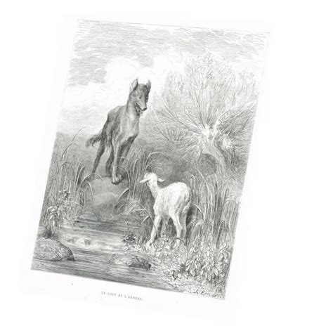 Tableau D Coratif Le Loup Et L Agneau Fable Lafontaine Gustave Dore