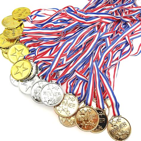 Jzk 30 X Plastic Gold Winner Medals Gold Silver Bronze Prizes With