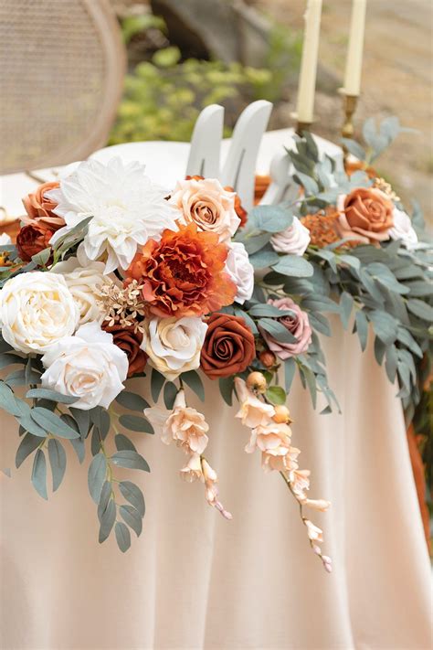 Head Table Flower Garland In Sunset Terracotta Artofit