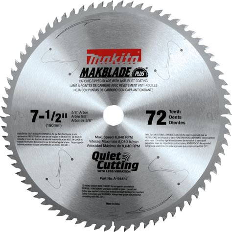 DISCO SIERRA CIRCULAR 7 1 2 PULG 72T MAKITA A94487