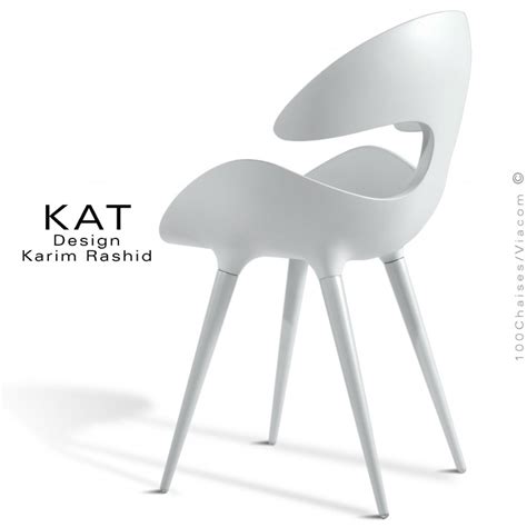 Chaise design KAT assise coque plastique couleur piétement conique