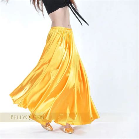 Belly Dancing Satin Skirt Women Long Maxi Skirt Stage And Dance Wear