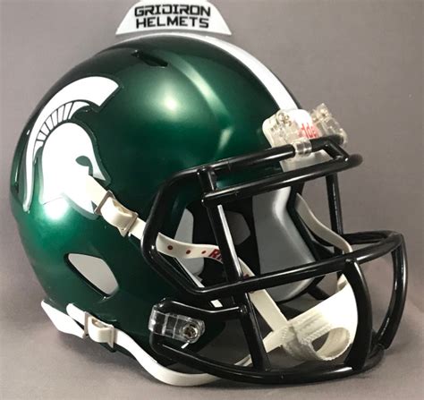 Michigan State Spartans Sept 24 2022 Satin Green Helmet with Green Mask ...