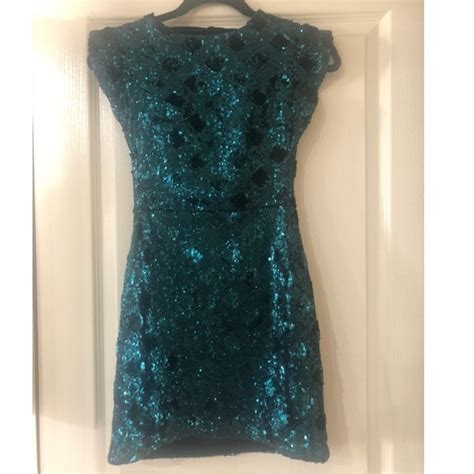 Zara Dresses Nwt Zara Emerald Green Sequin Mini Dress Poshmark