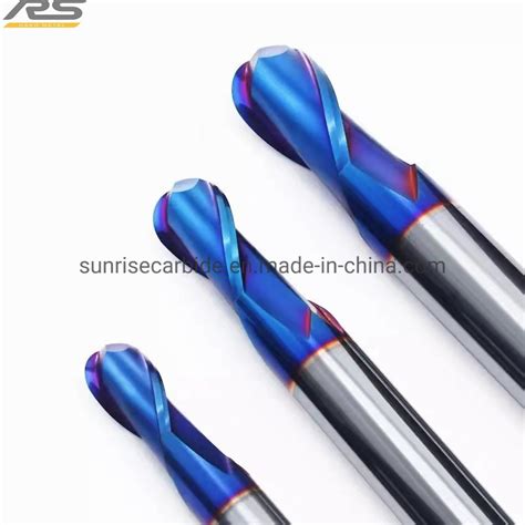 Hrc Carbide Flute Standard Length Ball Nose End Mills For Cutting