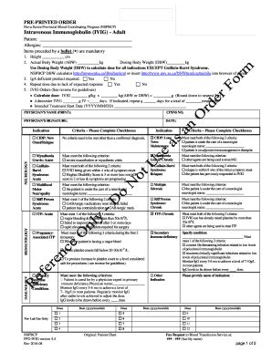 Fillable Online Intravenous Immunoglobulin Ivig Adult Fax Email