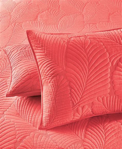 Martha Stewart Collection Atlantic Palm Coral Fullqueen Quilt Coral