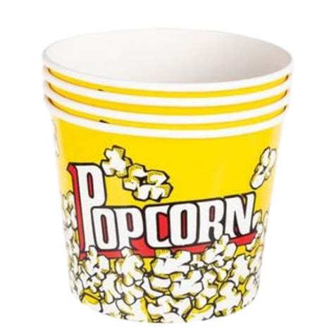 Sourcedirect Paper Popcorn Buckets Yellow 2l Bulk Pack Of 4