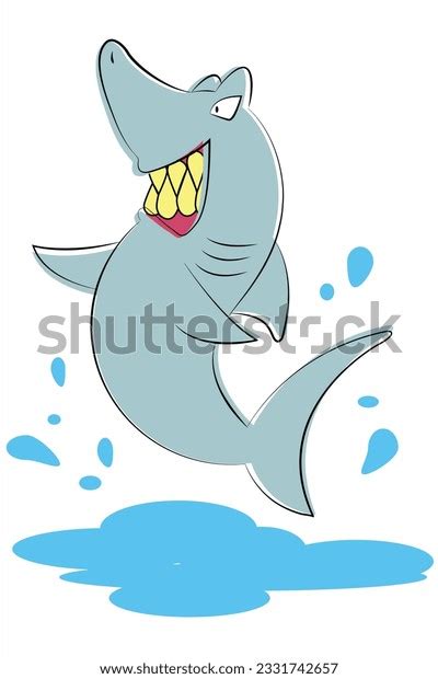 Angry Shark Cartoon Vector Illustration On Stock Vector Royalty Free