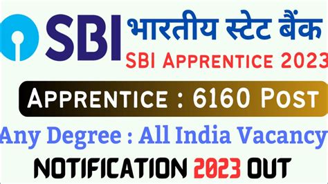 Sbi Apprentice 2023 Notification Sbi Recruitment 2023 Latest Job