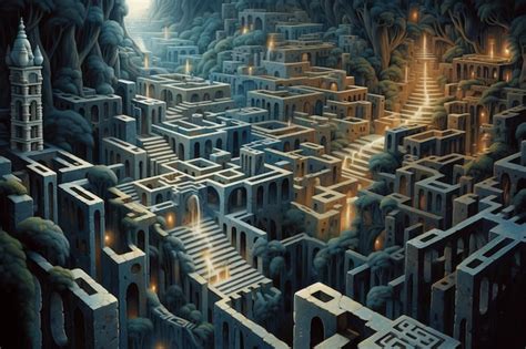 Magical Mystical Maze Beautiful Illustration Picture Generative Ai