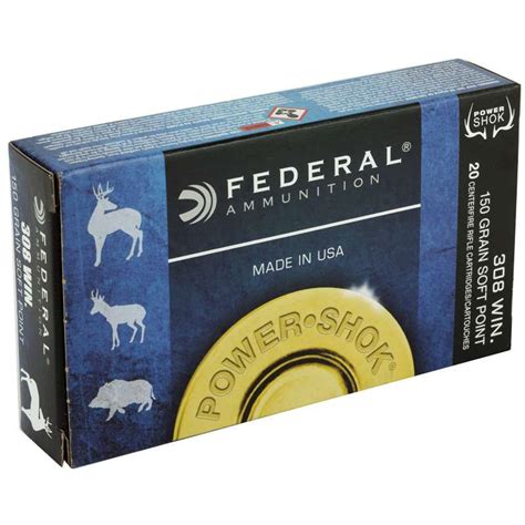 Federal Power Shok 308 Winchester Ammo 150 Grain Sp Ammo Deals