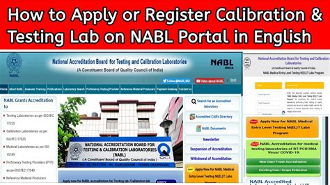 How To Apply Or Register Calibration Lab On NABL Portal In English