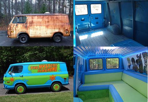 An old rusty van turned into the Mystery Machine : pics