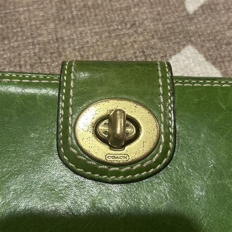 vintage green coach wallet depop
