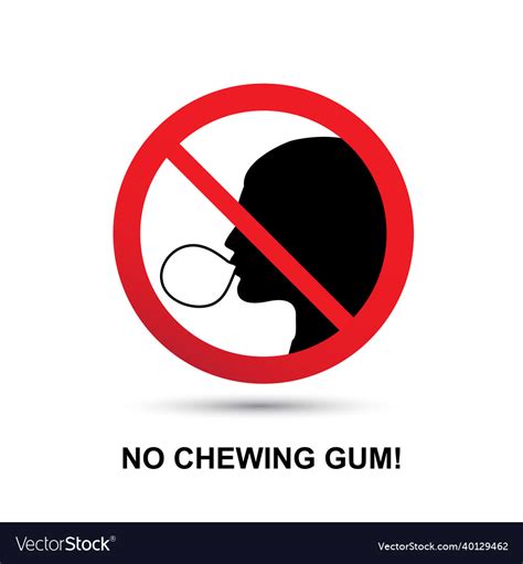 No chewing gum sign concept Royalty Free Vector Image