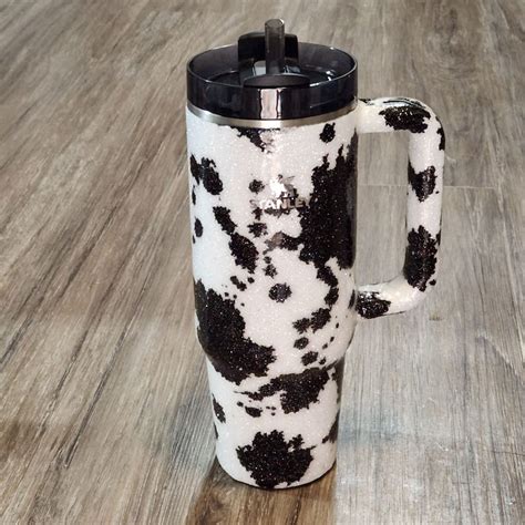 Black Cow Print Stanley Tumbler Made To Order Etsy