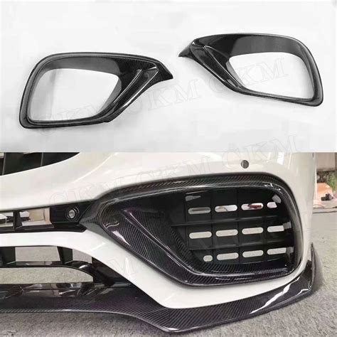 Carbon Fiber Front Bumper Air Vent Outlet Fog Cover Trim Fenders