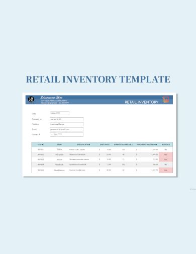 retail samples  google docs google sheets ms word ms