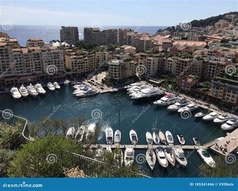 Fontvieille Port Aerial View Monaco Ville Monaco Editorial Photo