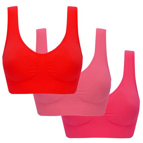 3 Pack Women Wireless Bras Wirefree Bra Plus Size Ultra Thin Bra Sports Bra Full Cup Bra Comfort