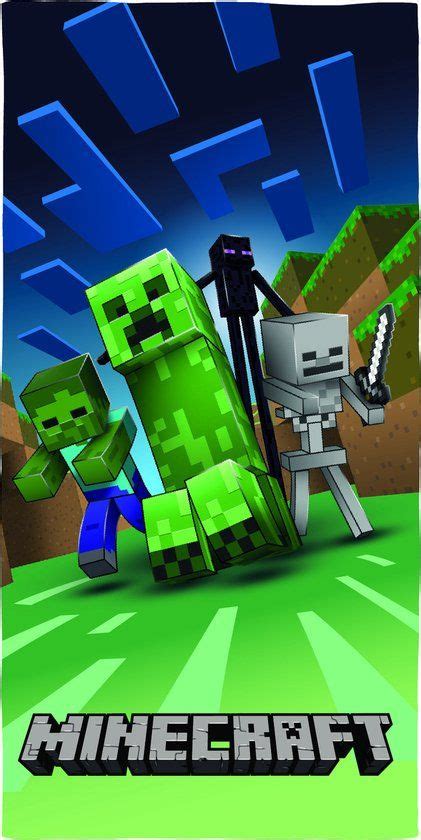 Minecraft Badlaken 140x70 Katoen Creeper Minecraft Badlaken 140x70cm