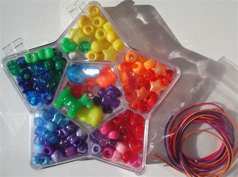 Bead Kit Rainbow Mix Colors Animal Acrylic Pony Beads Elastic Cord